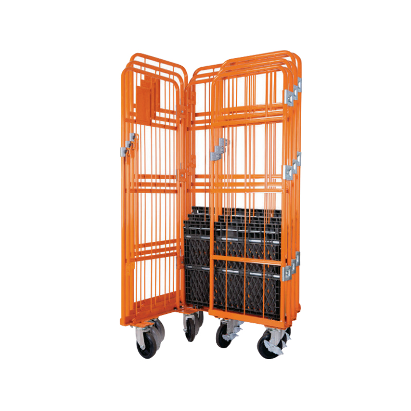 Rotolare il carrello della gabbia con pallet di plastica